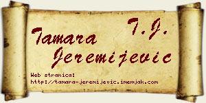 Tamara Jeremijević vizit kartica